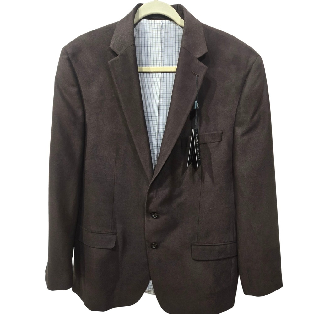 NWT Lauren Ralph Lauren Mens 44L Dark Brown Sport Coat Blazer LELA12EU0025